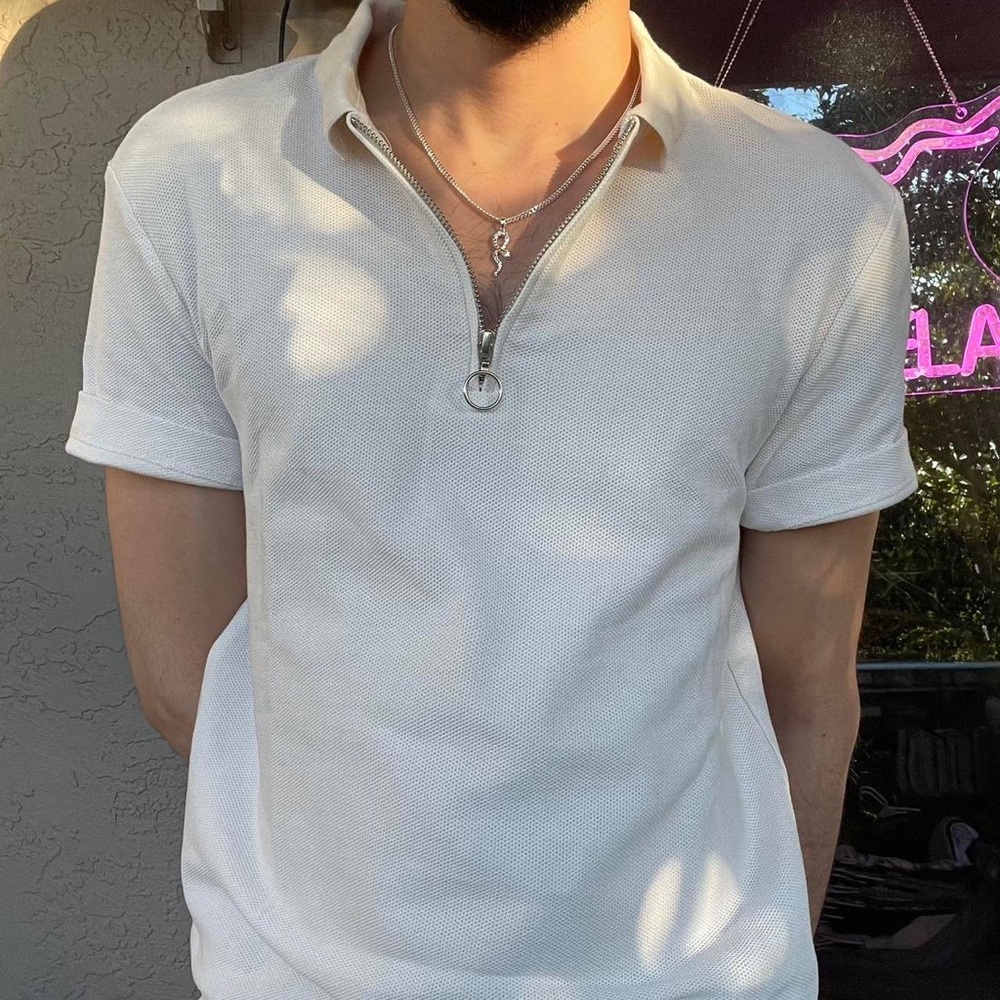 H&M Zipper Collard Shirt Small